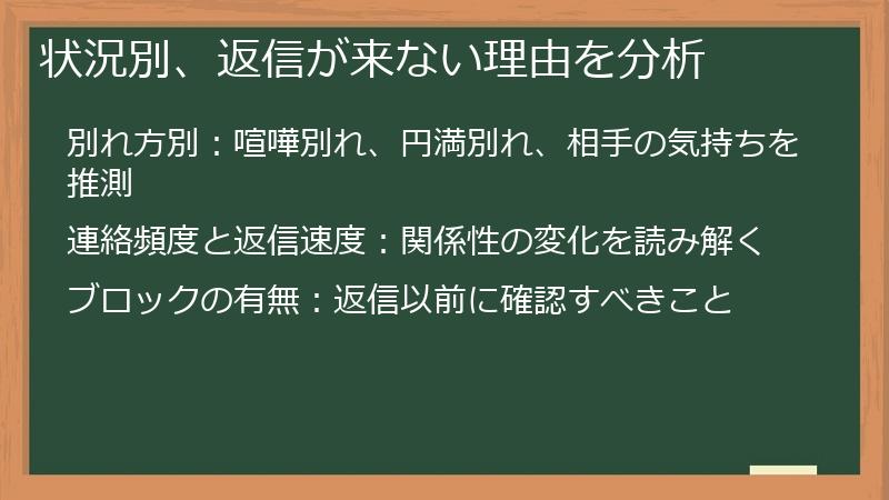 状況別、返信が来ない理由を分析