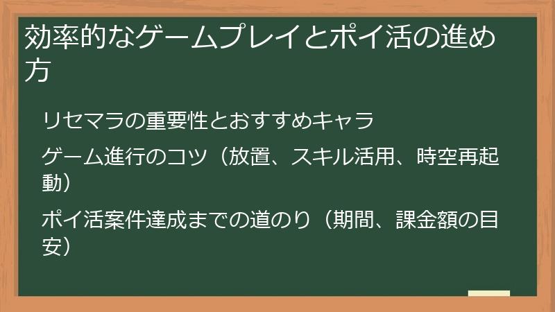 効率的なゲームプレイとポイ活の進め方