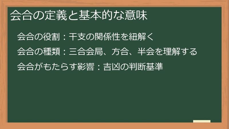 会合の定義と基本的な意味