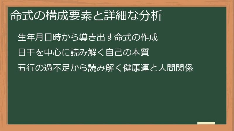 命式の構成要素と詳細な分析