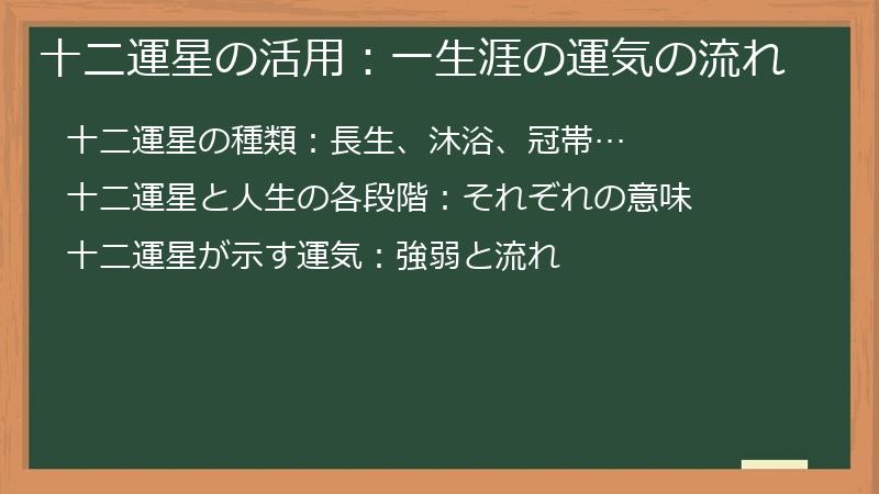 十二運星の活用：一生涯の運気の流れ