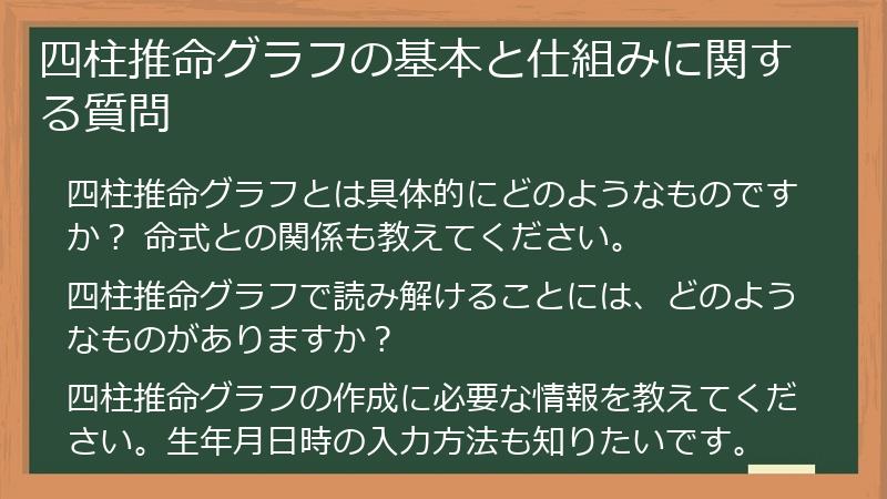 四柱推命グラフの基本と仕組みに関する質問
