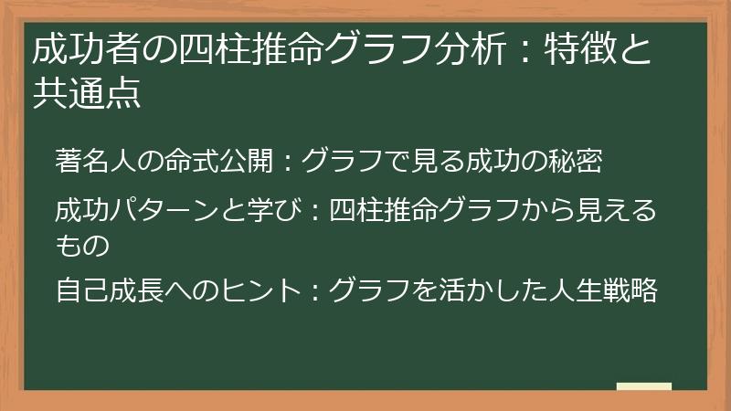 成功者の四柱推命グラフ分析：特徴と共通点