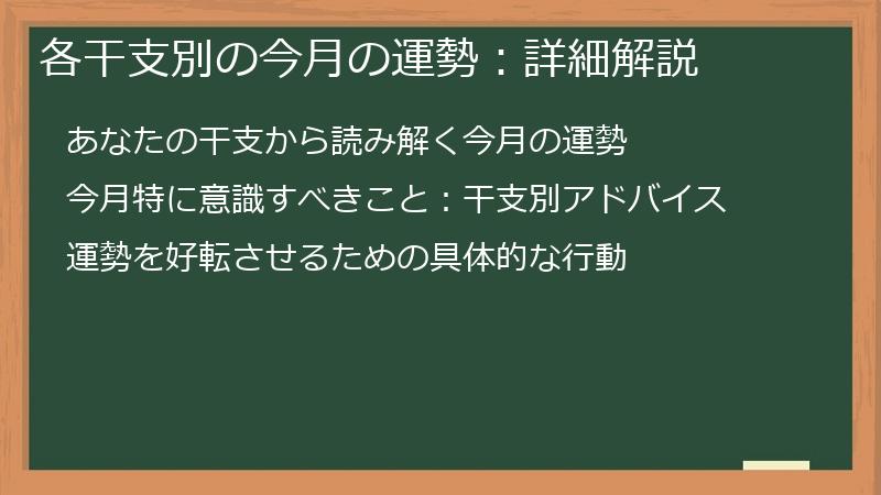 各干支別の今月の運勢：詳細解説