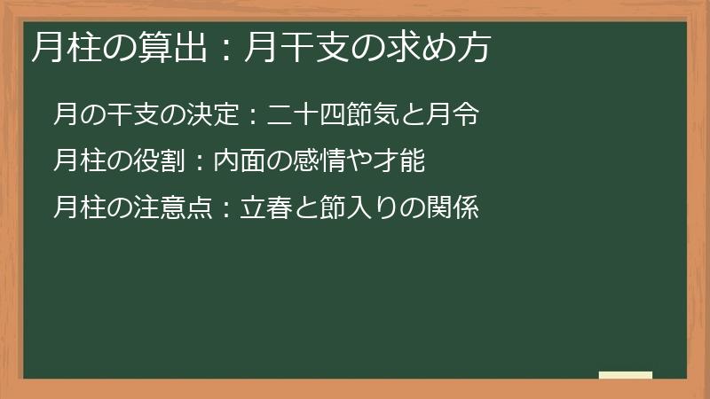 月柱の算出:月干支の求め方