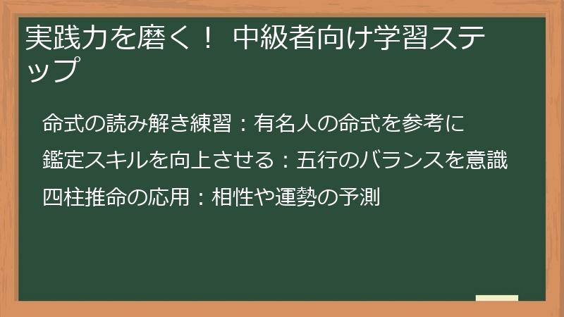 実践力を磨く！ 中級者向け学習ステップ
