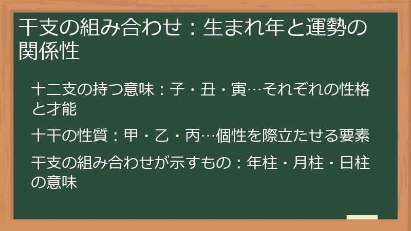 干支の組み合わせ:生まれ年と運勢の関係性