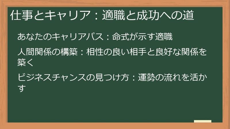 仕事とキャリア:適職と成功への道