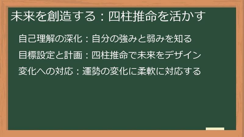 未来を創造する:四柱推命を活かす