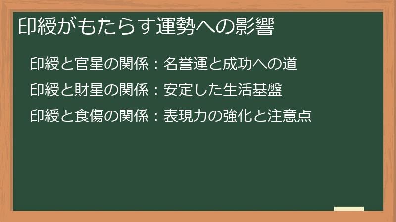 印綬がもたらす運勢への影響