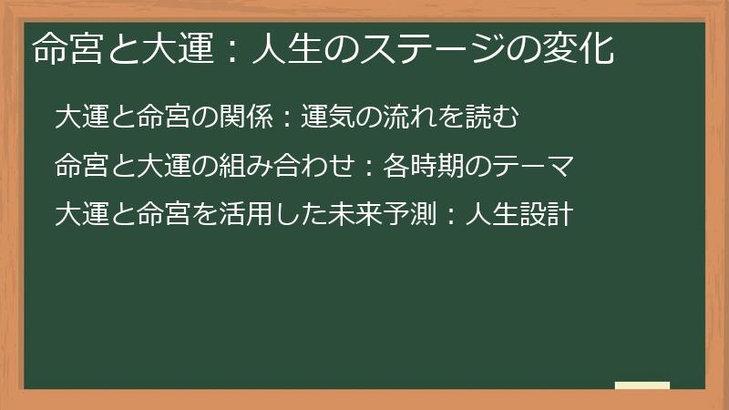 命宮と大運：人生のステージの変化