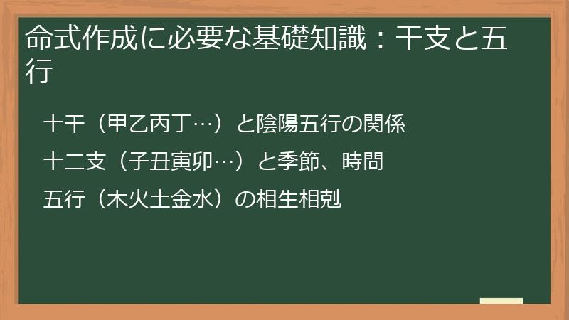 命式作成に必要な基礎知識：干支と五行