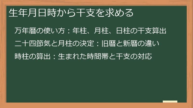 生年月日時から干支を求める