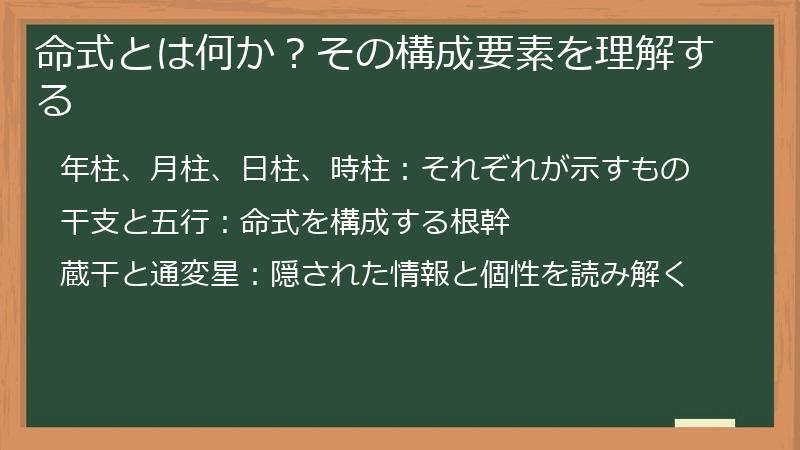 命式とは何か？その構成要素を理解する
