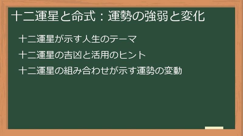 十二運星と命式：運勢の強弱と変化