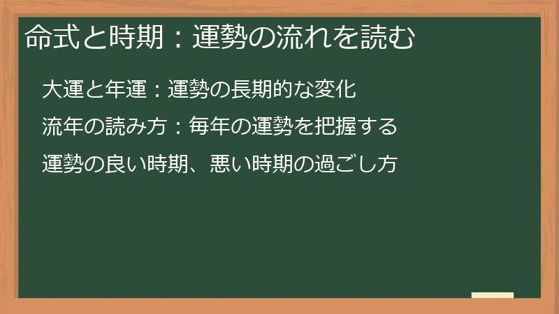 命式と時期：運勢の流れを読む