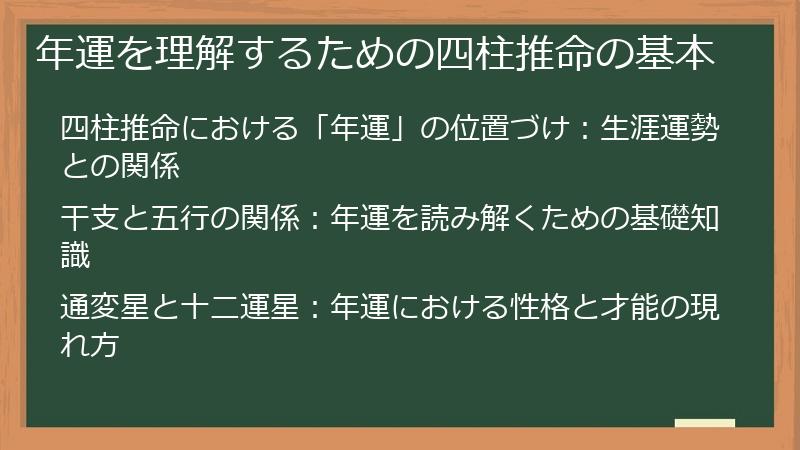 年運を理解するための四柱推命の基本