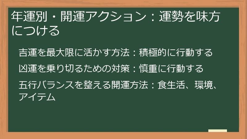 年運別・開運アクション：運勢を味方につける