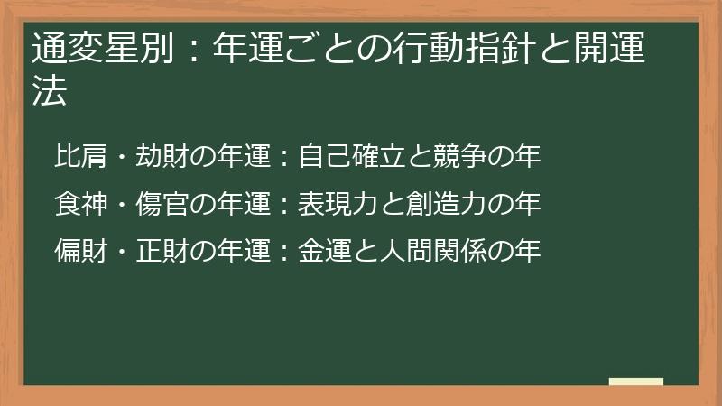 通変星別:年運ごとの行動指針と開運法