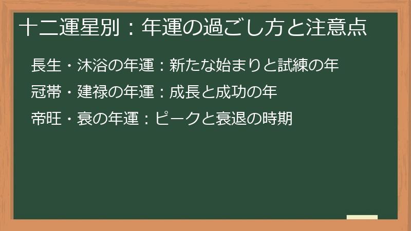 十二運星別:年運の過ごし方と注意点