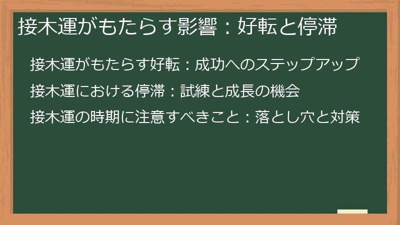 接木運がもたらす影響：好転と停滞