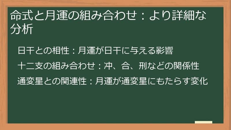 命式と月運の組み合わせ：より詳細な分析