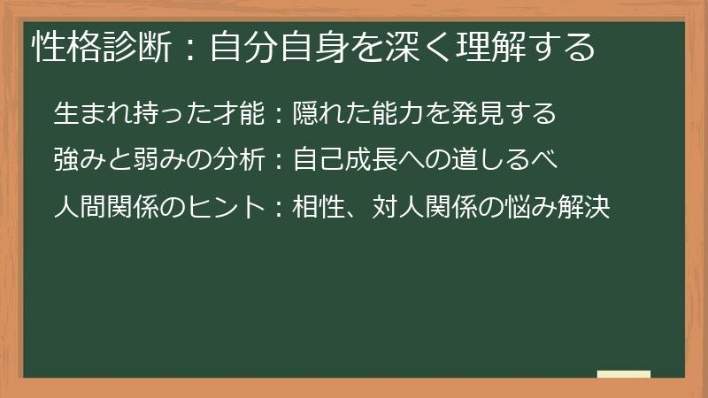 性格診断:自分自身を深く理解する