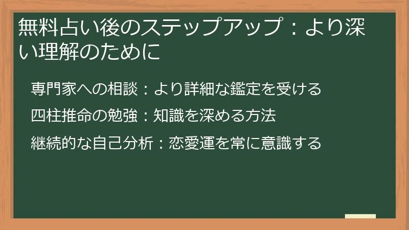 無料占い後のステップアップ:より深い理解のために