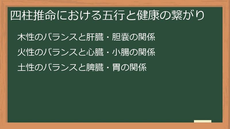 四柱推命における五行と健康の繋がり