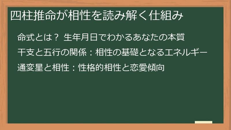 四柱推命が相性を読み解く仕組み