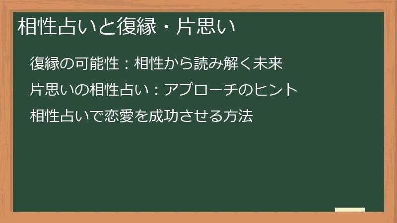 相性占いと復縁・片思い