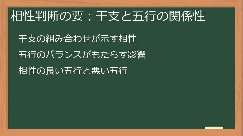 相性判断の要:干支と五行の関係性