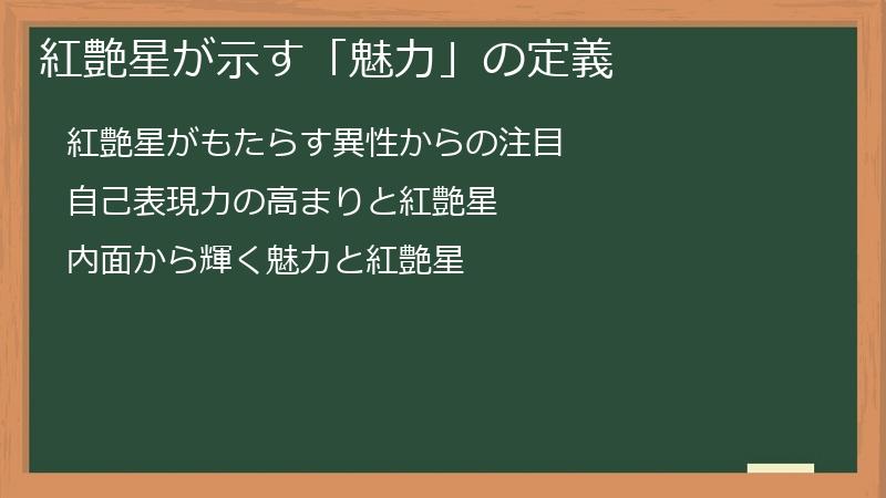 紅艶星が示す「魅力」の定義