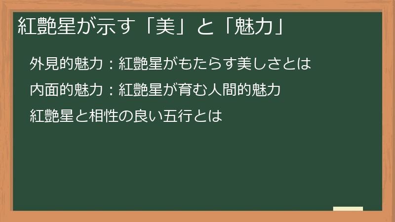紅艶星が示す「美」と「魅力」