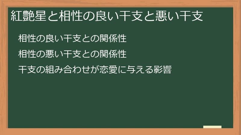 紅艶星と相性の良い干支と悪い干支