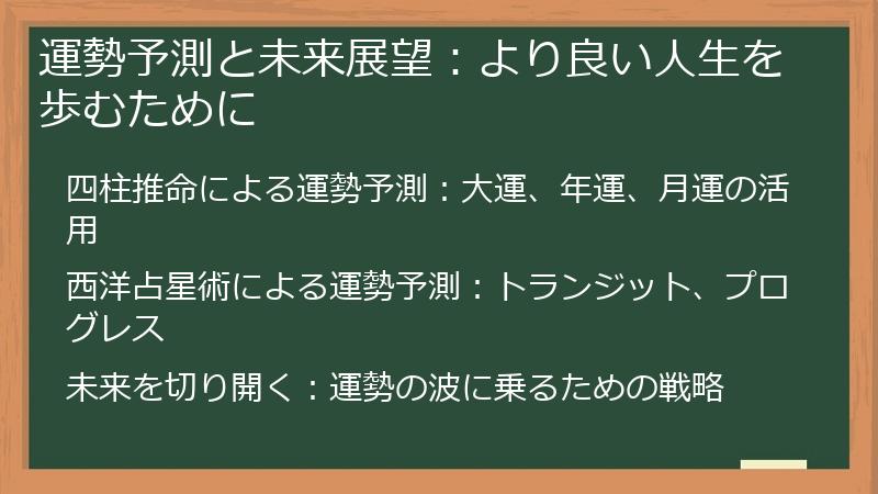 運勢予測と未来展望：より良い人生を歩むために