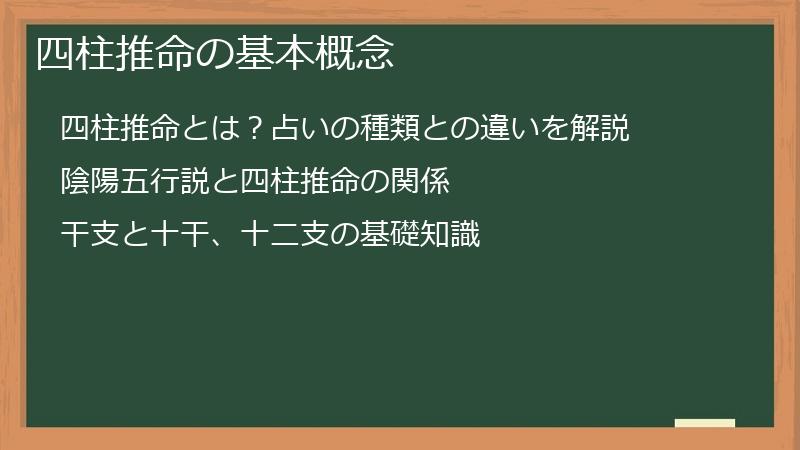 四柱推命の基本概念