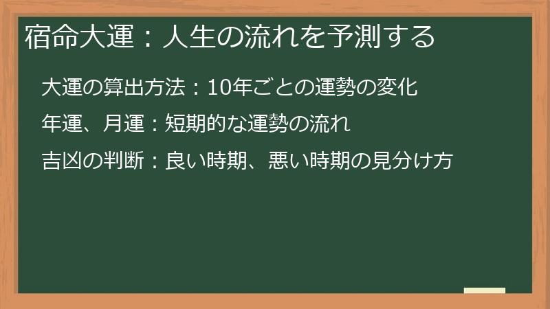 宿命大運:人生の流れを予測する
