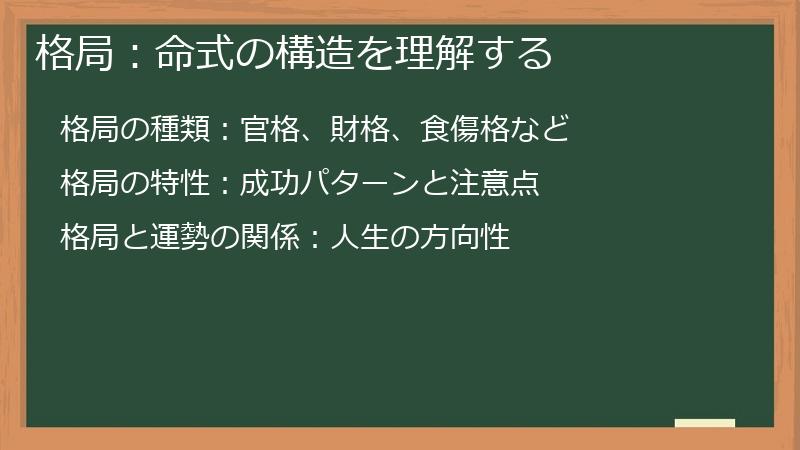 格局：命式の構造を理解する