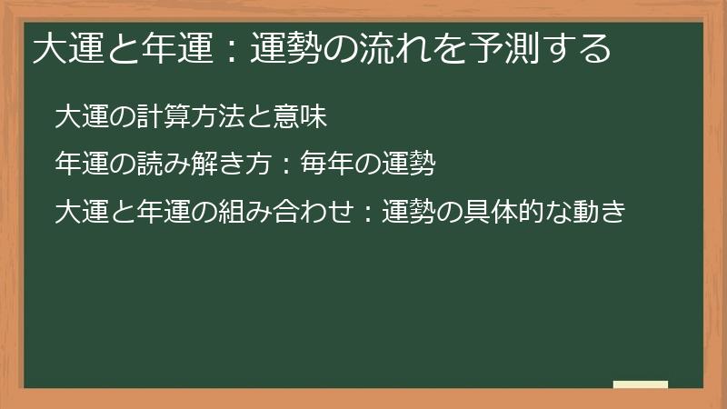 大運と年運：運勢の流れを予測する