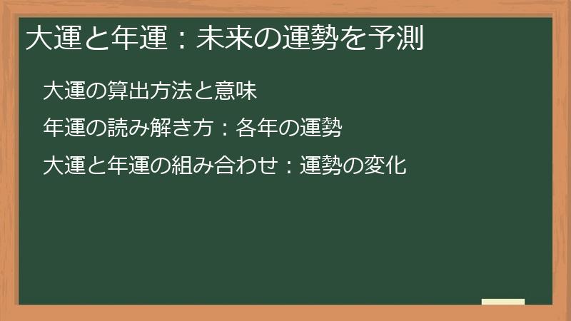 大運と年運：未来の運勢を予測