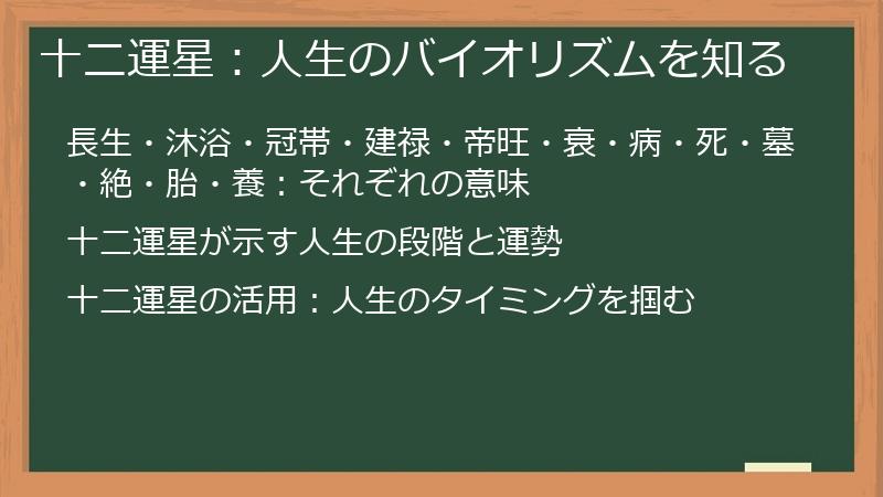 十二運星：人生のバイオリズムを知る