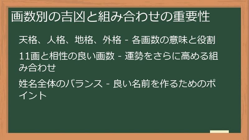 画数別の吉凶と組み合わせの重要性