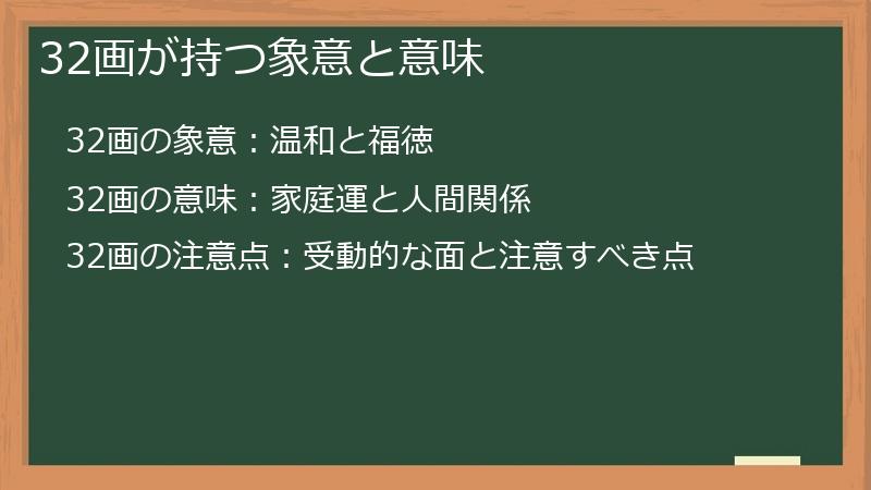 32画が持つ象意と意味