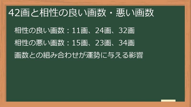 42画と相性の良い画数・悪い画数
