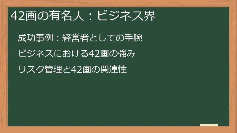 42画の有名人：ビジネス界