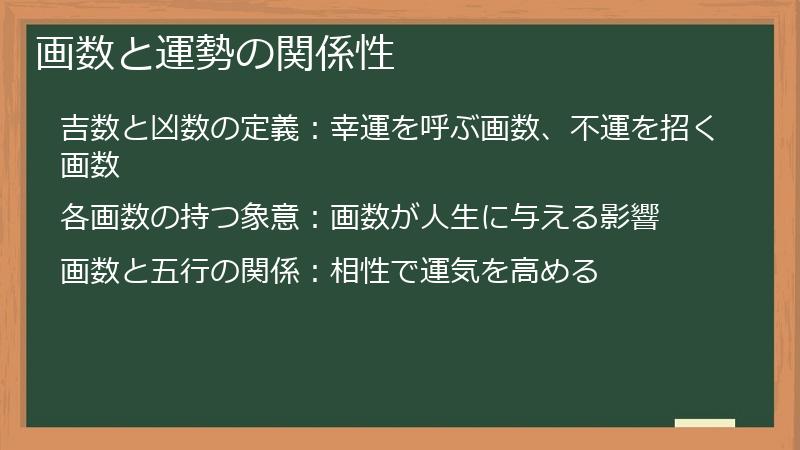 画数と運勢の関係性