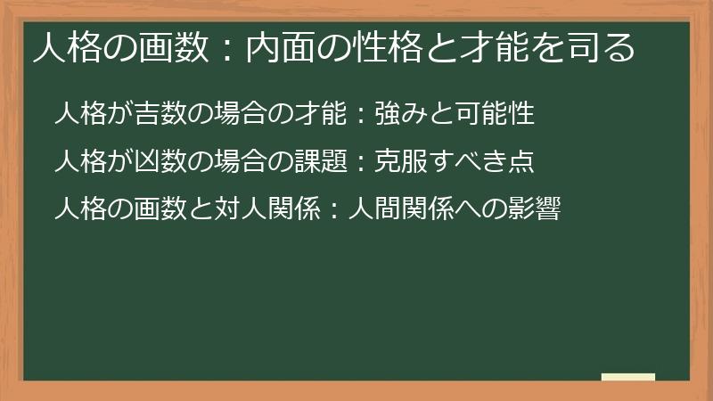 人格の画数：内面の性格と才能を司る