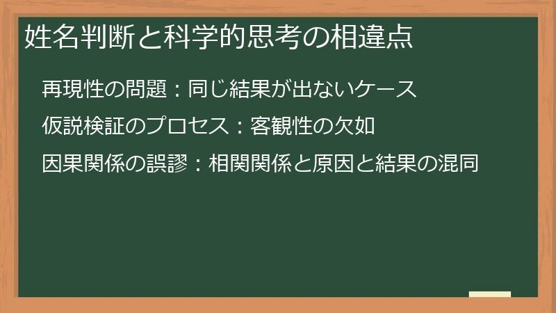 姓名判断と科学的思考の相違点