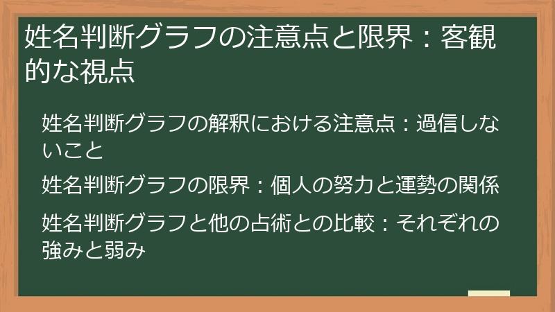 姓名判断グラフの注意点と限界：客観的な視点